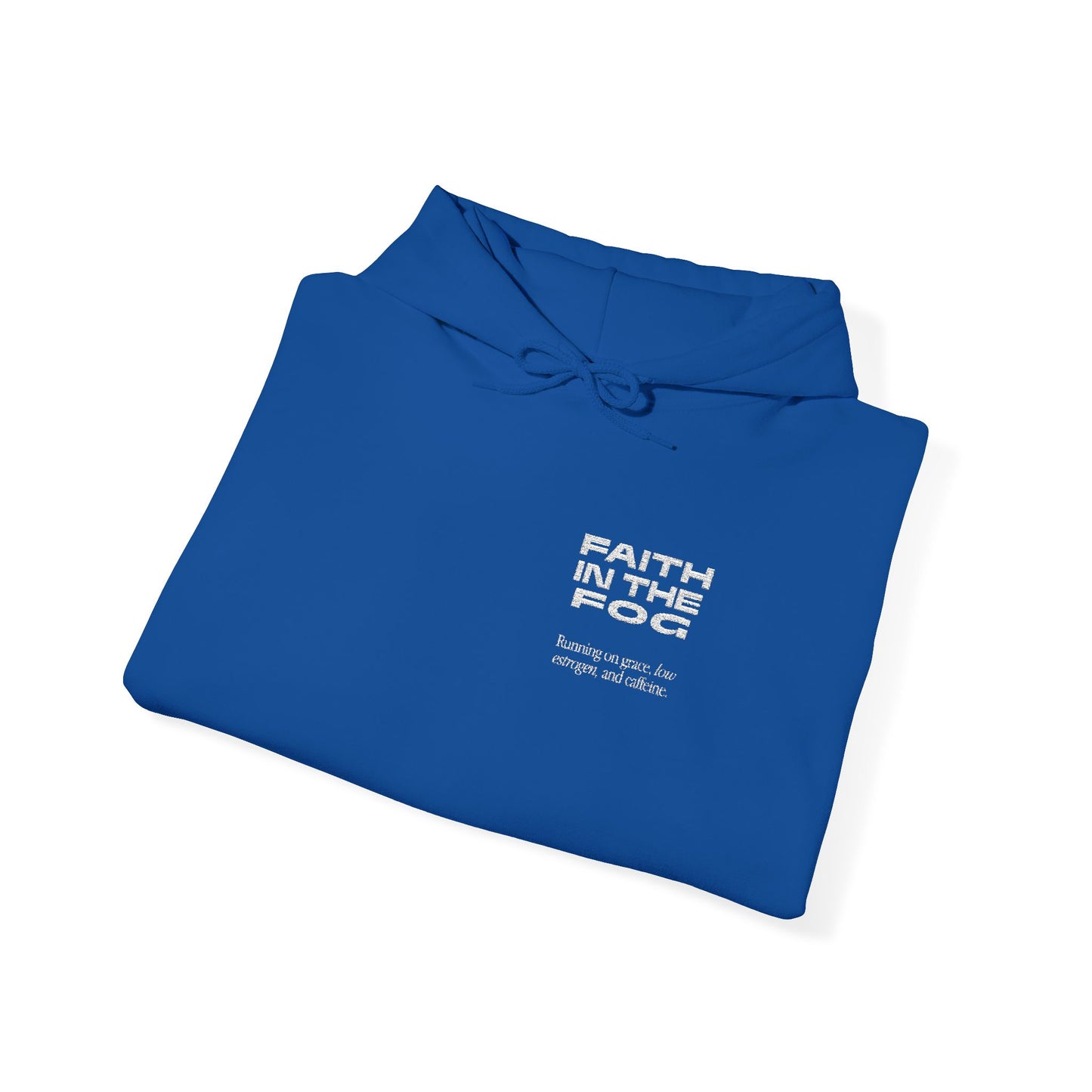 Faith in the Fog - Running on Grace Hooded Embroidered Sweatshirt