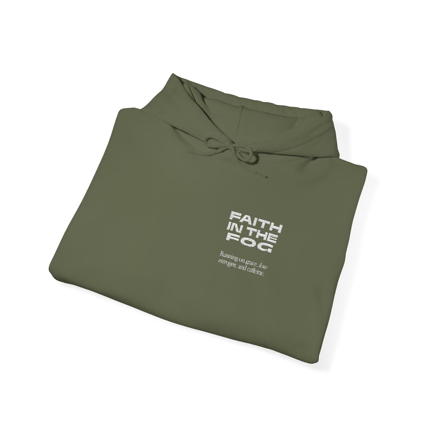 Faith in the Fog - Running on Grace Hooded Embroidered Sweatshirt