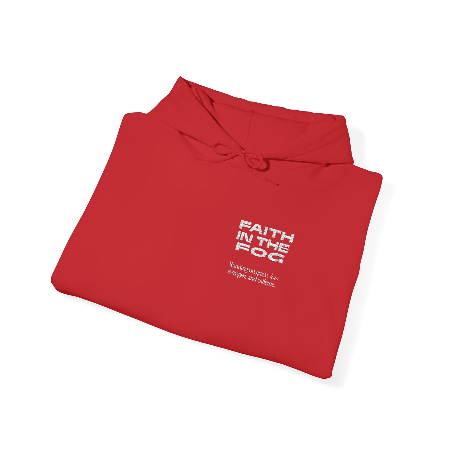 Faith in the Fog - Running on Grace Hooded Embroidered Sweatshirt
